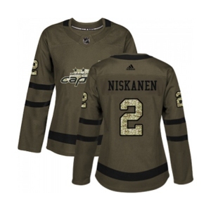 Women Adidas Washington Capitals #2 Matt Niskanen Authentic Green Salute to Service NHL Jersey