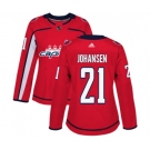 Women Adidas Washington Capitals #21 Lucas Johansen Premier Red Home NHL Jersey