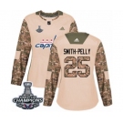 Women Adidas Washington Capitals #25 Devante Smith-Pelly Authentic Camo Veterans Day Practice 2018 Stanley Cup Final Champions NHL Jersey
