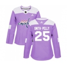 Women Adidas Washington Capitals #25 Devante Smith-Pelly Authentic Purple Fights Cancer Practice NHL Jersey