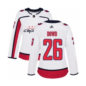 Women Adidas Washington Capitals #26 Nic Dowd Authentic White Away NHL Jersey