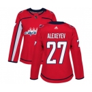 Women Adidas Washington Capitals #27 Alexander Alexeyev Premier Red Home NHL Jersey