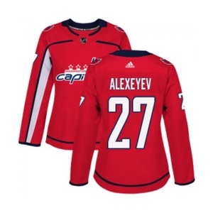 Women Adidas Washington Capitals #27 Alexander Alexeyev Premier Red Home NHL Jersey