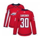 Women Adidas Washington Capitals #30 Ilya Samsonov Premier Red Home NHL Jersey