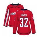 Women Adidas Washington Capitals #32 Dale Hunter Premier Red Home NHL Jersey