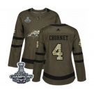 Women Adidas Washington Capitals #4 Taylor Chorney Authentic Green Salute to Service 2018 Stanley Cup Final Champions NHL Jersey