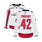 Women Adidas Washington Capitals #42 Martin Fehervary Authentic White Away NHL Jersey