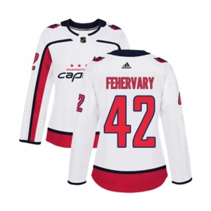 Women Adidas Washington Capitals #42 Martin Fehervary Authentic White Away NHL Jersey