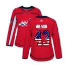 Women Adidas Washington Capitals #43 Tom Wilson Authentic Red USA Flag Fashion NHL Jersey