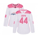 Women Adidas Washington Capitals #44 Brooks Orpik Authentic White Pink Fashion NHL Jersey