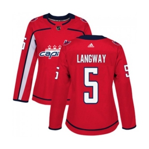 Women Adidas Washington Capitals #5 Rod Langway Premier Red Home NHL Jersey