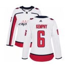 Women Adidas Washington Capitals #6 Michal Kempny Authentic White Away NHL Jersey