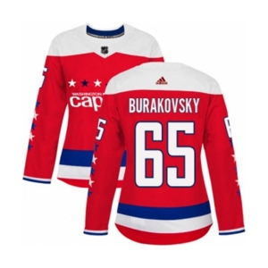 Women Adidas Washington Capitals #65 Andre Burakovsky Authentic Red Alternate NHL Jersey