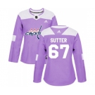 Women Adidas Washington Capitals #67 Riley Sutter Authentic Purple Fights Cancer Practice NHL Jersey