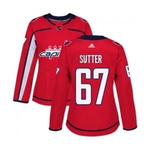 Women Adidas Washington Capitals #67 Riley Sutter Premier Red Home NHL Jersey