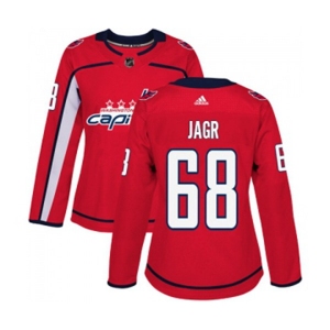 Women Adidas Washington Capitals #68 Jaromir Jagr Premier Red Home NHL Jersey