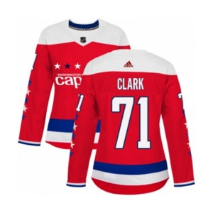 Women Adidas Washington Capitals #71 Kody Clark Premier Red Alternate NHL Jersey