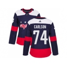 Women Adidas Washington Capitals #74 John Carlson Navy Authentic 2018 Stadium Stitched NHL Jersey