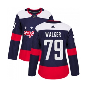 Women Adidas Washington Capitals #79 Nathan Walker Authentic Navy Blue 2018 Stadium Series NHL Jersey
