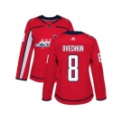 Women Adidas Washington Capitals #8 Alex Ovechkin Red Home Authentic Stitched NHL Jersey