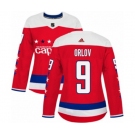 Women Adidas Washington Capitals #9 Dmitry Orlov Authentic Red Alternate NHL Jersey