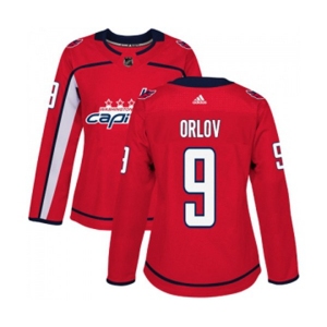 Women Adidas Washington Capitals #9 Dmitry Orlov Premier Red Home NHL Jersey