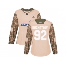 Women Adidas Washington Capitals #92 Evgeny Kuznetsov Camo Authentic 2017 Veterans Day Stitched NHL Jersey