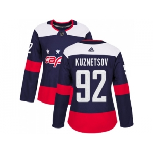 Women Adidas Washington Capitals #92 Evgeny Kuznetsov Navy Authentic 2018 Stadium Series Stitched NHL Jersey