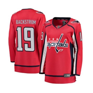 Women Washington Capitals #19 Nicklas Backstrom Fanatics Branded Red Home Breakaway NHL Jersey