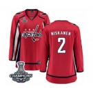 Women Washington Capitals #2 Matt Niskanen Fanatics Branded Red Home Breakaway 2018 Stanley Cup Final Champions NHL Jersey
