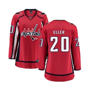 Women Washington Capitals #20 Lars Eller Fanatics Branded Red Home Breakaway NHL Jersey