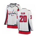 Women Washington Capitals #20 Lars Eller Fanatics Branded White Away Breakaway NHL Jersey