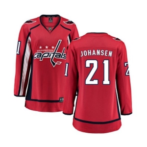 Women Washington Capitals #21 Lucas Johansen Fanatics Branded Red Home Breakaway NHL Jersey