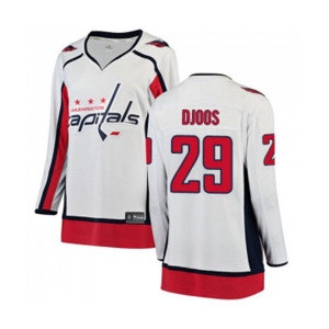 Women Washington Capitals #29 Christian Djoos Fanatics Branded White Away Breakaway NHL Jersey
