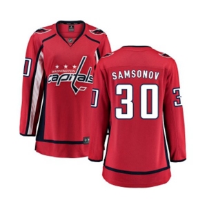 Women Washington Capitals #30 Ilya Samsonov Fanatics Branded Red Home Breakaway NHL Jersey