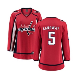 Women Washington Capitals #5 Rod Langway Fanatics Branded Red Home Breakaway NHL Jersey