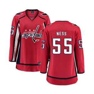 Women Washington Capitals #55 Aaron Ness Fanatics Branded Red Home Breakaway NHL Jersey