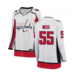 Women Washington Capitals #55 Aaron Ness Fanatics Branded White Away Breakaway NHL Jersey