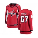 Women Washington Capitals #67 Riley Sutter Fanatics Branded Red Home Breakaway NHL Jersey