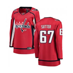 Women Washington Capitals #67 Riley Sutter Fanatics Branded Red Home Breakaway NHL Jersey