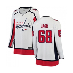 Women Washington Capitals #68 Jaromir Jagr Fanatics Branded White Away Breakaway NHL Jersey