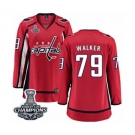 Women Washington Capitals #79 Nathan Walker Fanatics Branded Red Home Breakaway 2018 Stanley Cup Final Champions NHL Jersey