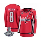Women Washington Capitals #8 Alex Ovechkin Fanatics Branded Red Home Breakaway 2018 Stanley Cup Final Champions NHL Jersey