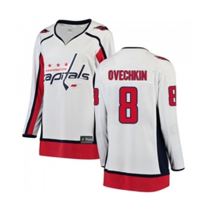 Women Washington Capitals #8 Alex Ovechkin Fanatics Branded White Away Breakaway NHL Jersey