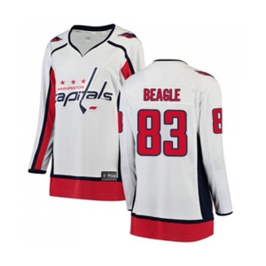 Women Washington Capitals #83 Jay Beagle Fanatics Branded White Away Breakaway NHL Jersey