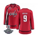 Women Washington Capitals #9 Dmitry Orlov Fanatics Branded Red Home Breakaway 2018 Stanley Cup Final Champions NHL Jersey