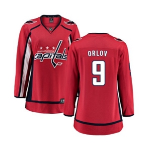 Women Washington Capitals #9 Dmitry Orlov Fanatics Branded Red Home Breakaway NHL Jersey