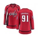 Women Washington Capitals #91 Tyler Graovac Fanatics Branded Red Home Breakaway NHL Jersey
