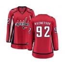 Women Washington Capitals #92 Evgeny Kuznetsov Fanatics Branded Red Home Breakaway NHL Jersey