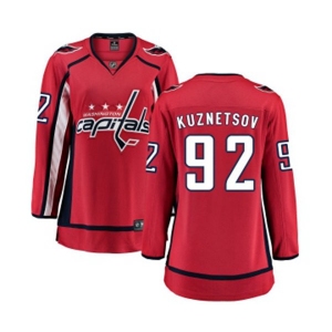 Women Washington Capitals #92 Evgeny Kuznetsov Fanatics Branded Red Home Breakaway NHL Jersey